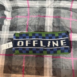 Aerie Blue and Green Checkered Knit Headband